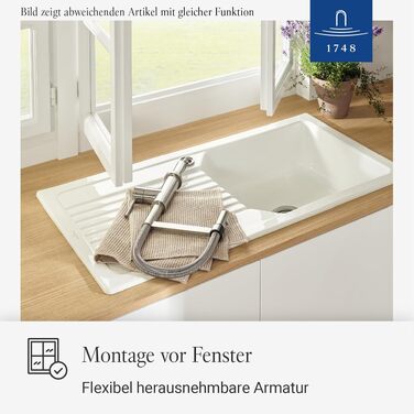 Змішувач кухонний Villeroy & Boch Steel Expert Compact, чорний матовий, з висувним гусаком та перемикачем, висота 147мм