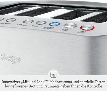 Тостер Sage The Smart Toast на 4 скибки, щітковий алюміній, електричний, для хліба
