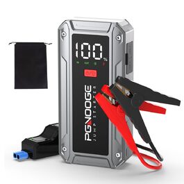 Бустер автомобільного акумулятора Starthilfe Powerbank 26800mAh 6000A з LED-ліхтарем та дисплеєм для авто, SUV, мотоциклів та газонокосарок (silver)