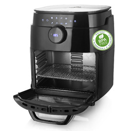 Аерофритюрниця Emerio XXL 13л Smart Fryer AF-121914 з ротисатором, кошиком та функцією дегідрататора, 1800 Вт, чорна