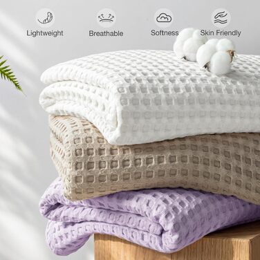 Покривало на ліжко Exclusivo з 100% бавовни, літня щоденна ковдра, 230x270 см, ліловий колір
