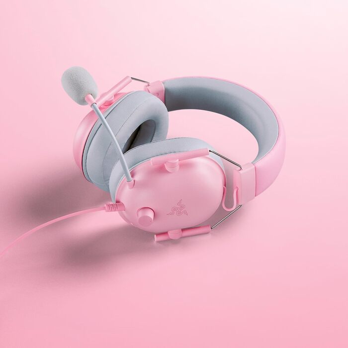Ігрова гарнітура Razer BlackShark V2 X Quartz Pink — дротова навушники для кіберспорту, 7.1 Surround Sound, мікрофон Hyperclear, 50мм драйвери Triforce, рожева