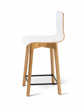 Барний стілець Hoker Deltachairs, білий/дуб, дерево, 90 см