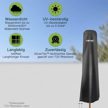 Чохол для парасольки Awnic (265x40/70/50 см) - Водонепроникний, поліестер, захист від сонця