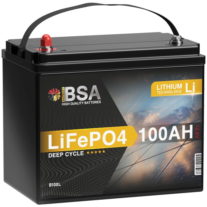Літієва акумуляторна батарея BSA LiFePO4 12V 100Ah для сонячних панелей та кемперів (Mini Lithium Solar Battery)
