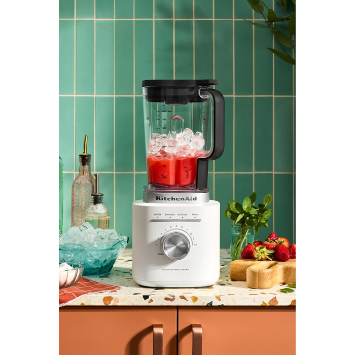 Блендер стаціонарний KitchenAid 5KSB2073EPL Pure Power, 1.5 л, білий перламутр - для смузі, супів, крихти льоду