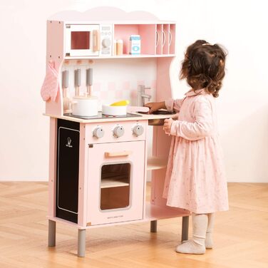 Дитяча кухня New Classic Toys 11067, сучасна, з електроплитою та звуком, для дітей від 3 років, рожева