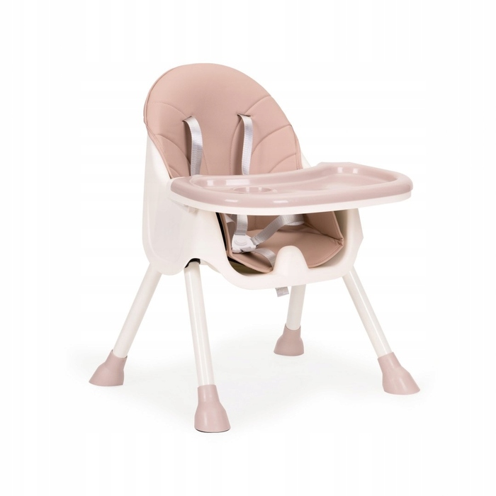 Стілець для годування 2в1 з 5-точковими ременями ECOTOYS, рожевий