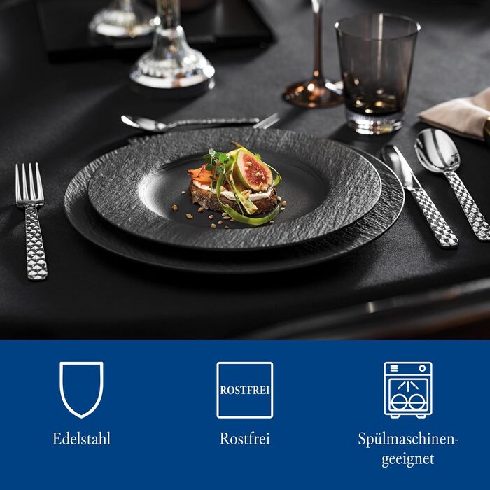 Набір столових приборів Villeroy & Boch Boston на 12 осіб, 70 предметів, нержавіюча сталь, класичний стиль