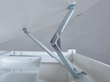 Регульований письмовий стіл з нахилом полиці, білий метал, 110x68x55-78 см, для одного користувача