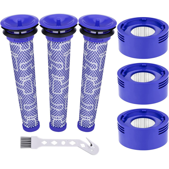 Набір з 3 HEPA фільтрів для пилососа Dyson V8/V7 Animal Absolute Motorhead, змінні післямоторний і передмоторний фільтри, аксесуари, сумісні з моделями #965661-01, #967478-01