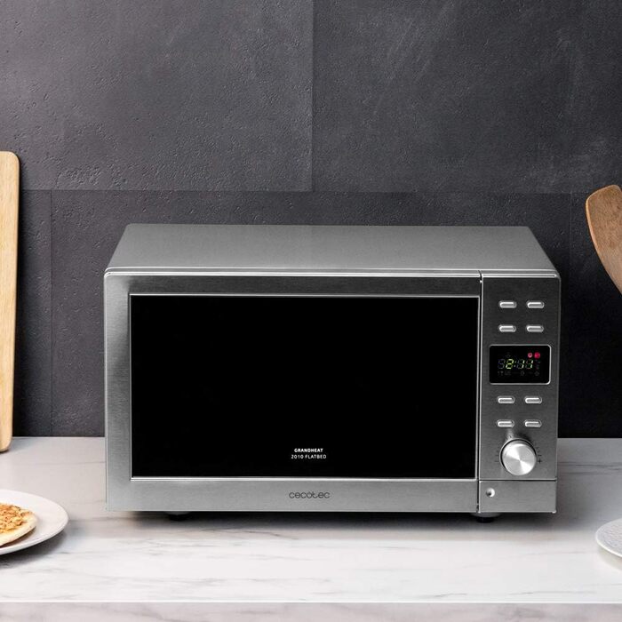 Мікрохвильова піч Cecotec GrandHeat 2500 Flatbed Touch White 800 Вт, 20 л, сенсорне керування, 8 програм, нержавіюча сталь