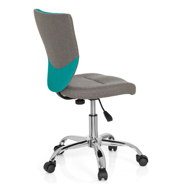 Дитячий офісний стільчик Kiddy Comfort, тканина сірий/бірюзовий, hjh OFFICE