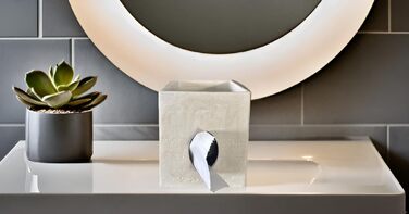 Декоративний чохол для коробки серветок Kleenex Hymmah, квадратний з підносом, бежевий — органайзер для тумірки, вітальні та офісу