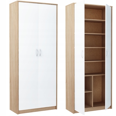Шафа-гардероб Bestseller Patryk R004, 74x180x35 см, білий / дуб сонома