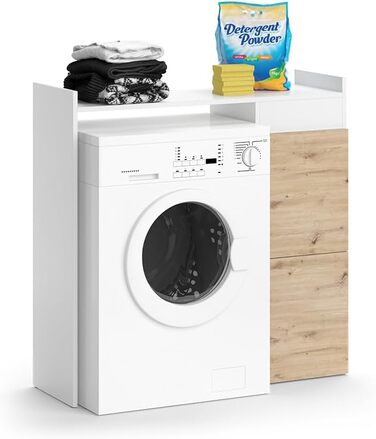 Шафа для пральної машини Vicco Alf, білий/дуб, 99x98 см, з 2 шухлядами
