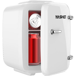 Міні-холодильник YASHE 4L: для косметики, напоїв, 220V/12V, з терморегулюванням, для спальні, офісу, авто (білий)