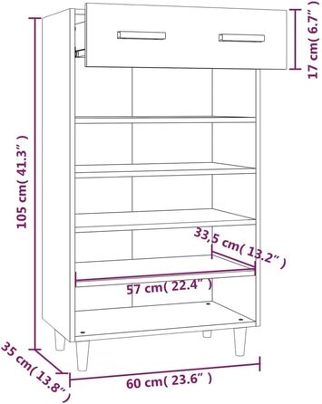 Шафа для взуття vidaXL, чорна, 60x35x105 см, ДСП — органайзер, стелаж, комод для зберігання взуття