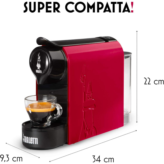 Кавомашина Bialetti Gioia, червона, 1200 Вт - для приготування еспресо