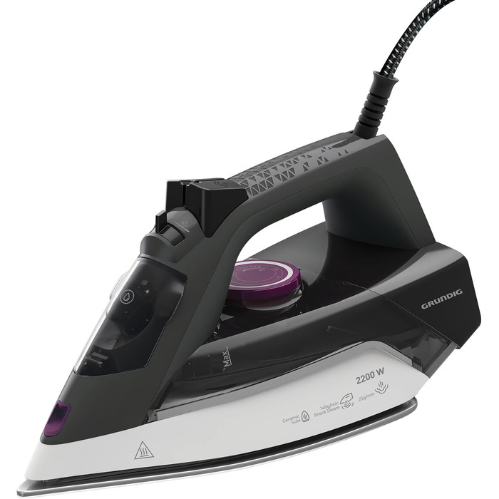 Парова праска Grundig SI 4850, сірий/білий/фіолетовий, унікальна модель