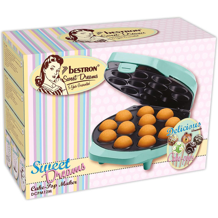 У ретро-дизайні, включаючи Cake-Pop-Butler, Fork & 12 Sticks, 700 Вт, Pink (Cake-pop Maker Mint)