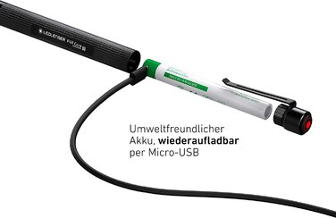 Ліхтарик Ledlenser P4R Core, LED, 200 люмен, акумуляторний, фокусування, 3 режими, 95 м, USB, кліпса, ручка