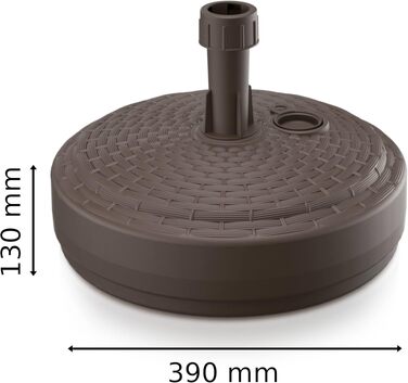 Підставка для парасольки садової Umbra Rattan кругла, пластикова, для тераси, пляжу - наповнювана (пісок/вода/гравій)