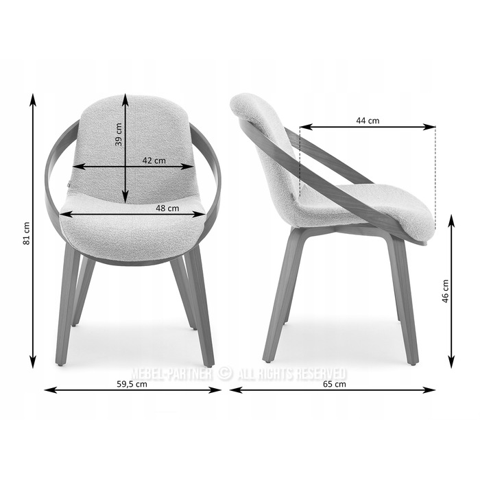 Стілець Mebel-Partner, тканина, бежевий, 1 шт.