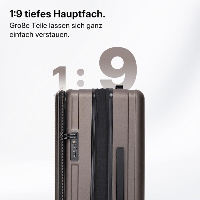 Валіза для подорожей Münicase XL 80 см з відділенням для ноутбука та TSA-замком, колір Coffee