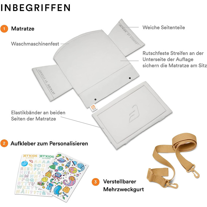 Дитячий валізка-ліжко Stokke JetKids BedBox Blue Sky для подорожей, ручна поклажа, дорожній чемодан для дітей 3-7 років, дозволений для авіаперевезень