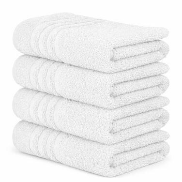 Набір рушників DecoHomeTextil з 100% бавовни, 10 предметів, білий (4 банні рушники 70x140 см) — м'які та гігроскопічні