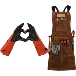 Фартух із буйволячої шкіри для грилю та кухні Black Forest Fox® ROUGH SET з тримачем для напоїв Holly Holster (для пляшок, банок, чорний)