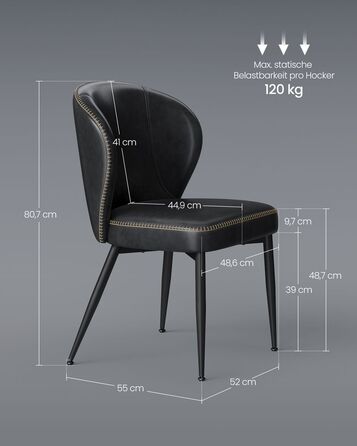 EKHO Collection - Набір обідніх стільців 2 чорнила Black - чорнило чорне / 1