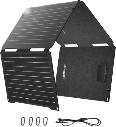Складана сонячна панель BougeRV 100W ETFT з волокном (270°), портативний сонячний модуль з USB-C, USB-A та DC виходами, 2 кг, для павербанків, смартфонів та планшетів