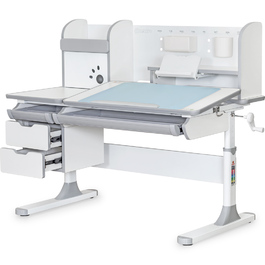Дитячий стіл Mealux Hamilton Multicolor PN з полицею (арт. BD-680 W/G MC+G з полицею)