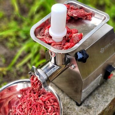 Електрична м'ясорубка Mahlzeit Profi з нержавіючої сталі, 250 Вт, 75 кг/год, професійна ковбасна машина для гастрономії, м'ясорубка з насадкою для ковбас