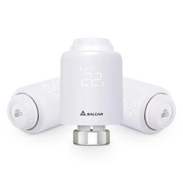 SALCAR Smartes WiFi термостати для радіаторів TRV603 – програмований термостат опалення, сумісний з Alexa та Google Assistant, Tuya Smart, без шлюзу (3 шт)