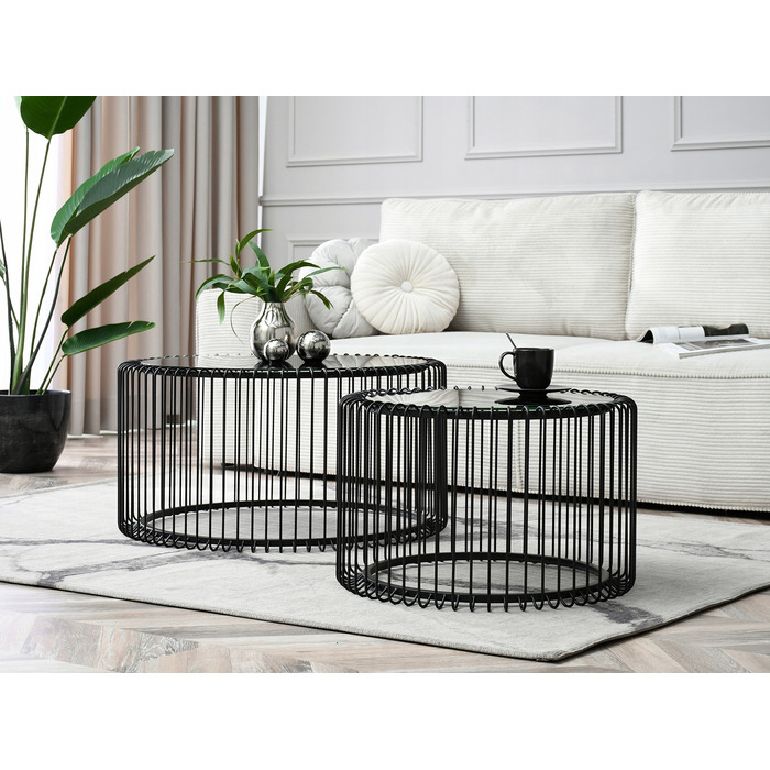 Журнальний стіл Mebel-Partner круглий, 80 x 80 x 42 см, чорний