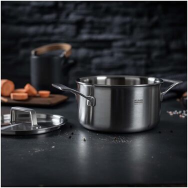 Набір каструль Kuhn Rikon Culinary Fiveply: сотейник 1,7 л, каструлі 3,4 л та 6,4 л, нержавіюча сталь