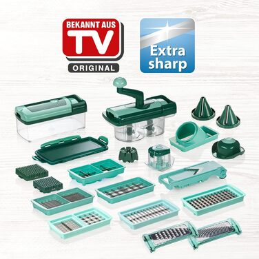 Набір ніжів та подрібнювач Genius Nicer Dicer Fusion Smart 28 предметів для овочів та фруктів