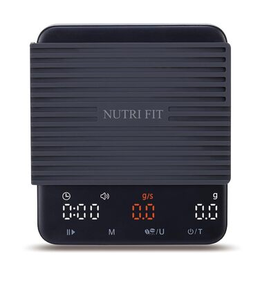 Ваги для кави NUTRI FIT Mini з таймером, USB-C, LED-дисплеєм, 2 кг/0,1 г, чорний