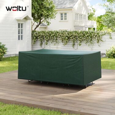 Чохол захисний для садових меблів WOLTU 242x162x100 см, зелений, PE, водонепроникний, УФ-стійкий, зимовий, міцний