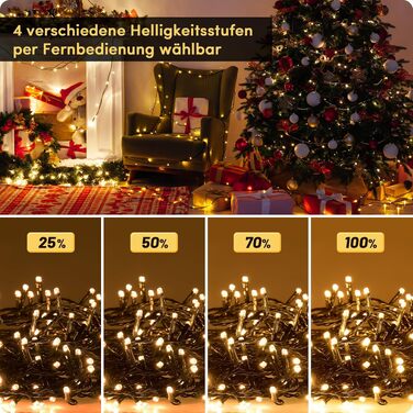 Світлодіодна гірлянда MAGGIFT 40м 400 LED для вулиці та дому, теплий білий колір, IP44 водонепроникна, з пультом керування та таймером, 8 режимів роботи для саду, весілля та Різдва