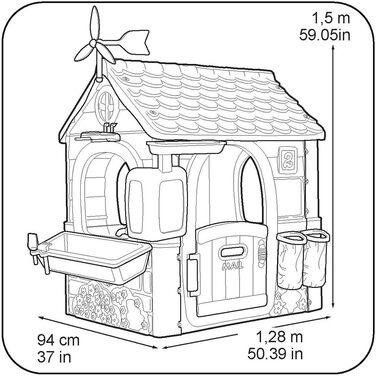 Ігровий будиночок Feber Eco House з екологічними іграми, вітряком та контейнерами для сміття для дітей від 2 років