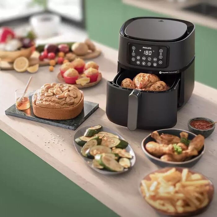 Аерофритюрниця Philips Connected Airfryer XXL HD9285/96 5000-серія, 7.2 л, на 6 осіб, 16 програм, чорна
