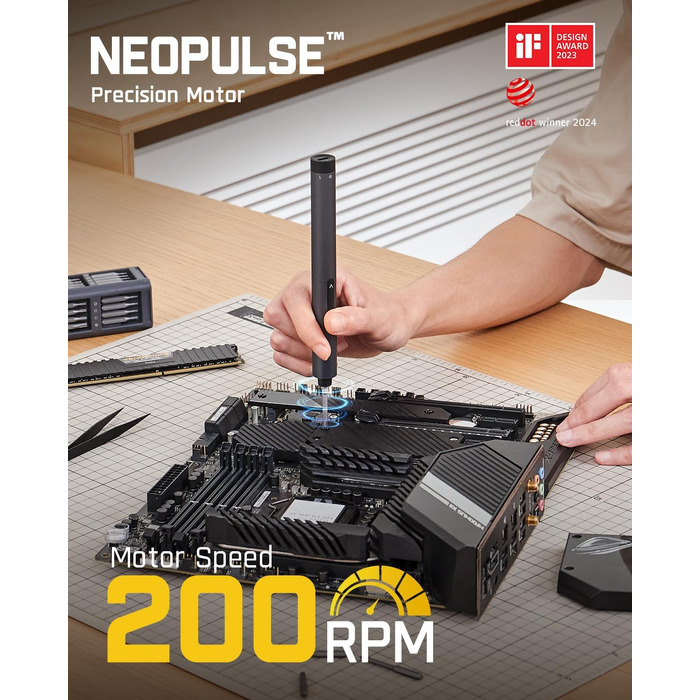 Набір викруток Fanttik E1 Max Mini 50-в-1 з магнітним прецизійним наконечником, 2 режими крутного моменту, для ремонту iPhone, ноутбуків, окулярів, годинників (сірий)