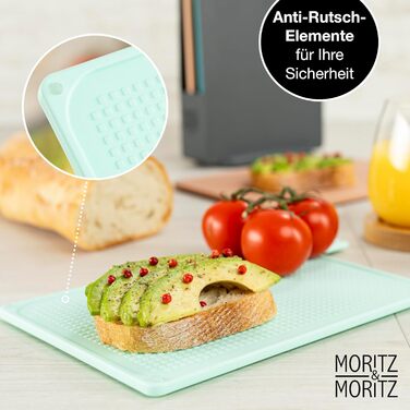 Набір з 3 кухонних обробних дощок Moritz & Moritz, пластик, 32x22 см, зі стійкою, великі, для кухні, підходять для посудомийної машини, гігієнічні
