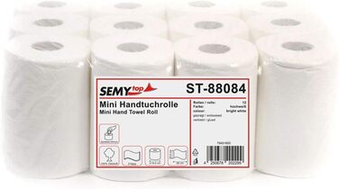 Диспенсер Tork 558008 Mini для паперових рушників M1 + Semy Top рулон 20 см, 2-шаровий, білий, 12 шт.