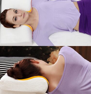 Подушка ортопедична з піни Memory Foam для глибокого сну, бамбукова, біла, гіпоалергенна, знімний чохол