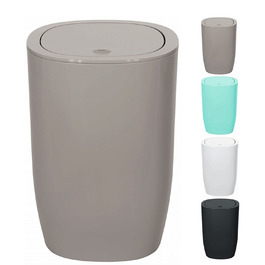 Кошик для сміття з маятниковою кришкою Spirella Pure, 5 л, пластик, для ванної, колір тауп